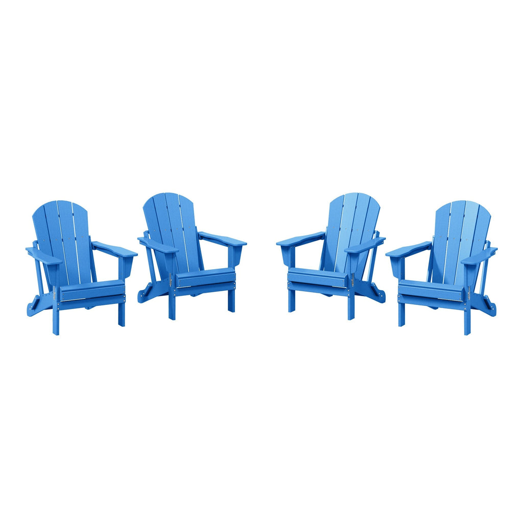 Polytrends Laguna Weather Resistant Outdoor Patio Folding Adirondack Chairs (Set of 4)