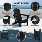 Polytrends Laguna Weather Resistant Outdoor Patio Folding Adirondack Chairs (Set of 4)