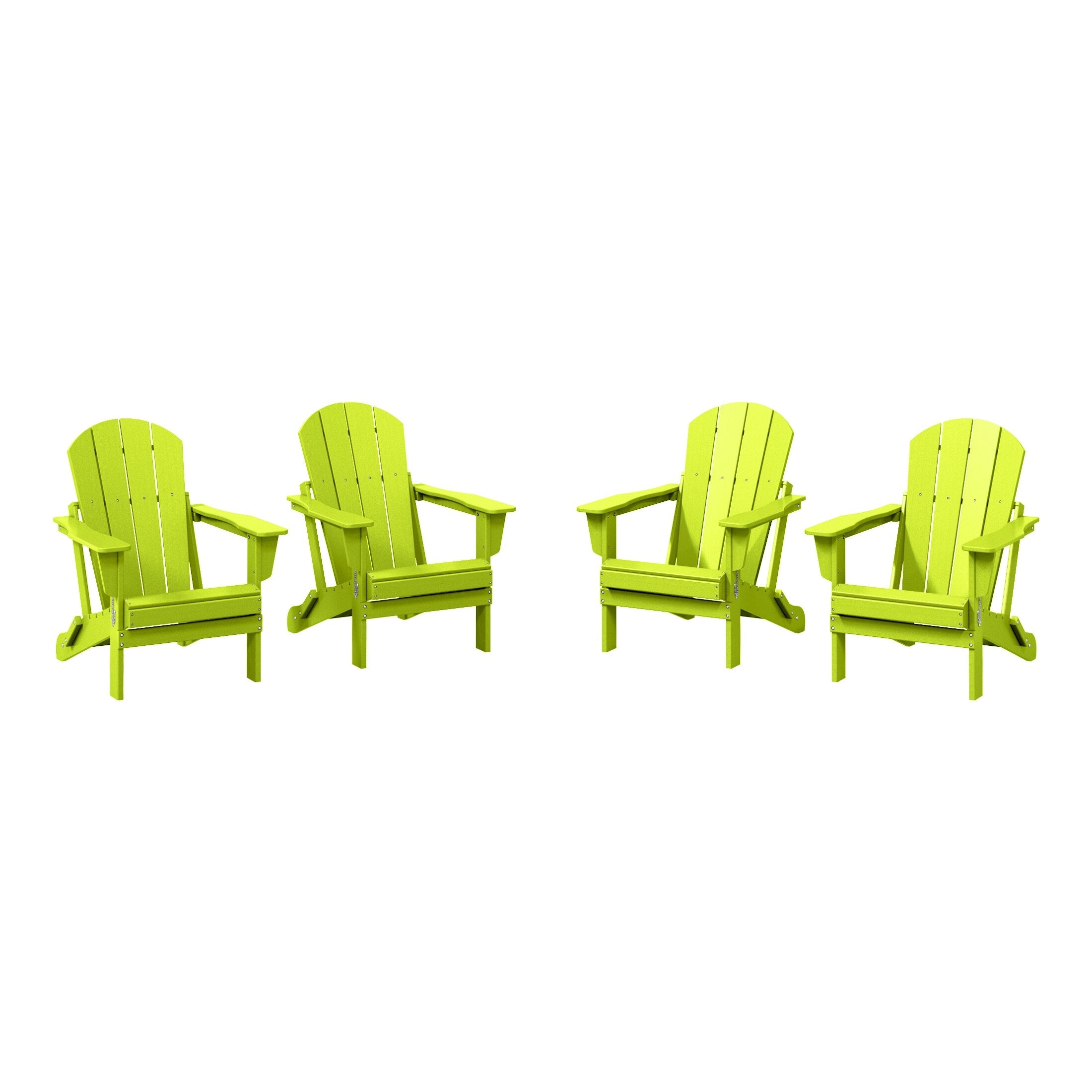 Polytrends Laguna Weather Resistant Outdoor Patio Folding Adirondack Chairs (Set of 4)