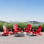 Polytrends Laguna Weather Resistant Outdoor Patio Folding Adirondack Chairs (Set of 4)
