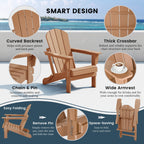 Polytrends Laguna Weather Resistant Outdoor Patio Folding Adirondack Chairs (Set of 4)