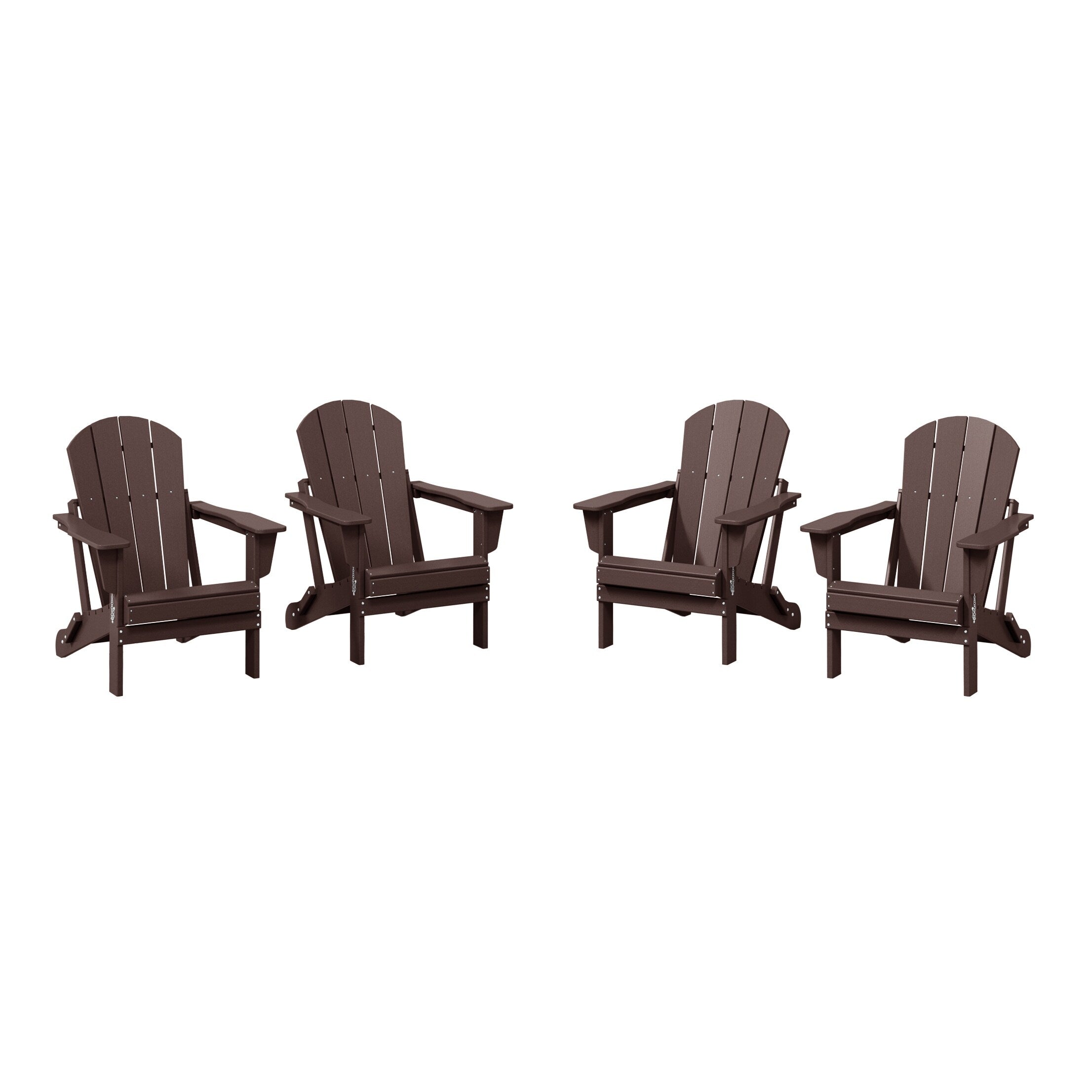 Polytrends Laguna Weather Resistant Outdoor Patio Folding Adirondack Chairs (Set of 4)