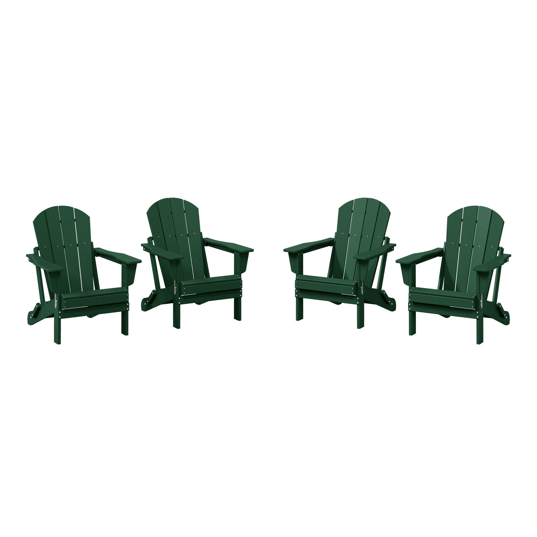 Polytrends Laguna Weather Resistant Outdoor Patio Folding Adirondack Chairs (Set of 4)
