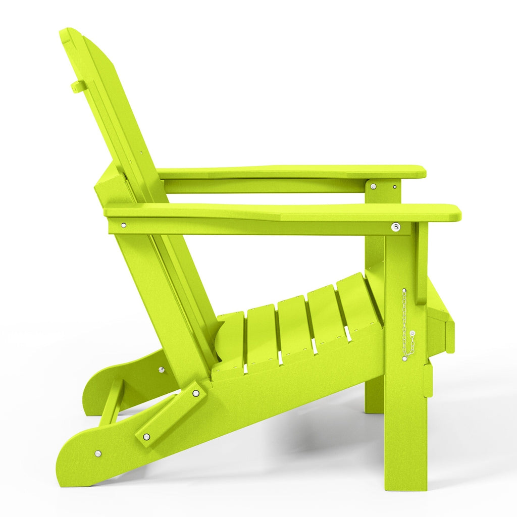 Polytrends Laguna Weather Resistant Outdoor Patio Folding Adirondack Chairs (Set of 4)