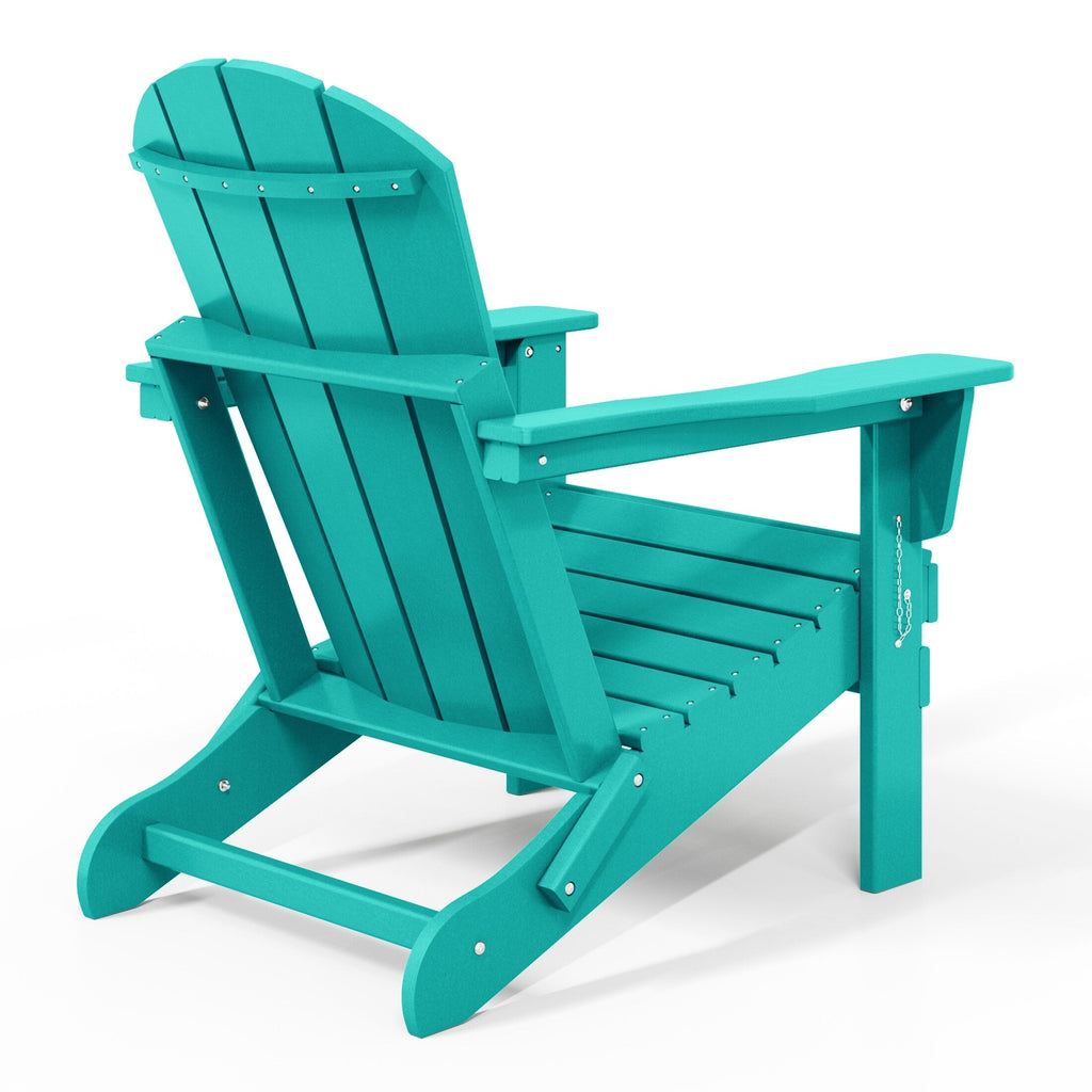 Polytrends Laguna Weather Resistant Outdoor Patio Folding Adirondack Chairs (Set of 4)