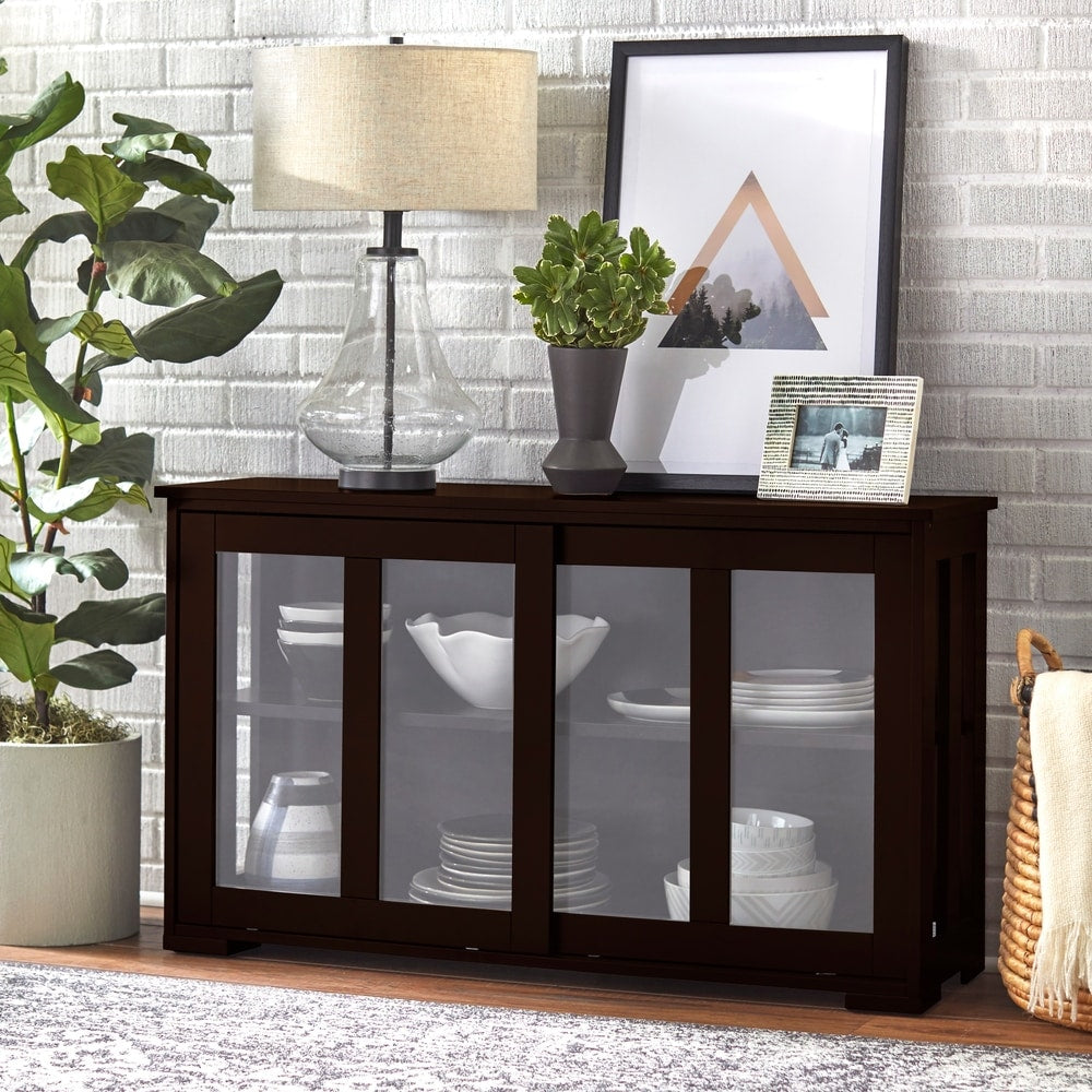 Porch & Den Jefferson Sliding Glass Door Stackable China Cabinet