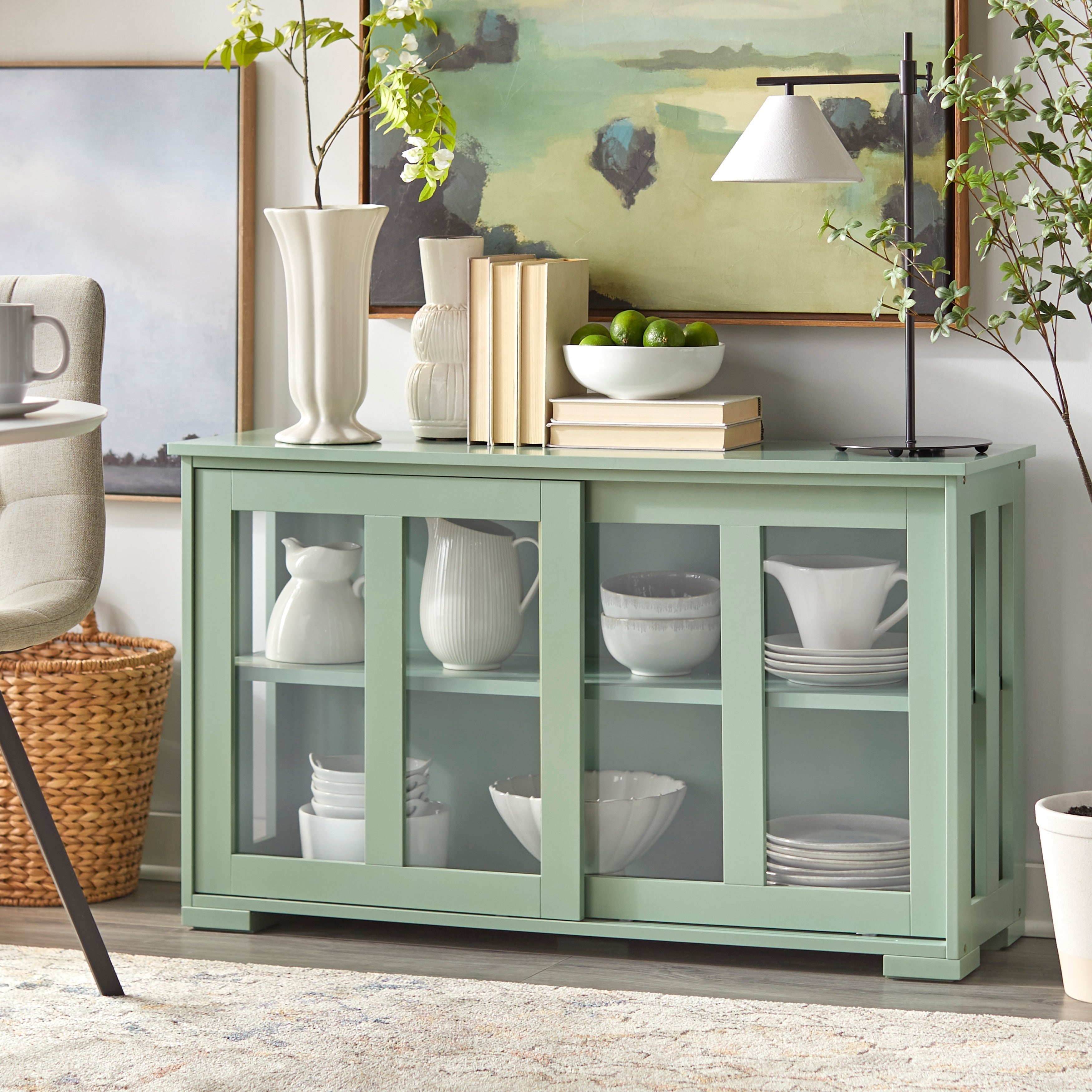 Porch & Den Jefferson Sliding Glass Door Stackable China Cabinet