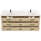 Porto Bath Vanity with White Quartz Stone Top without Mirror