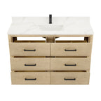 Porto Bath Vanity with White Quartz Stone Top without Mirror