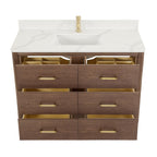 Porto Bath Vanity with White Quartz Stone Top without Mirror