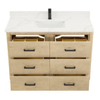 Porto Bath Vanity with White Quartz Stone Top without Mirror