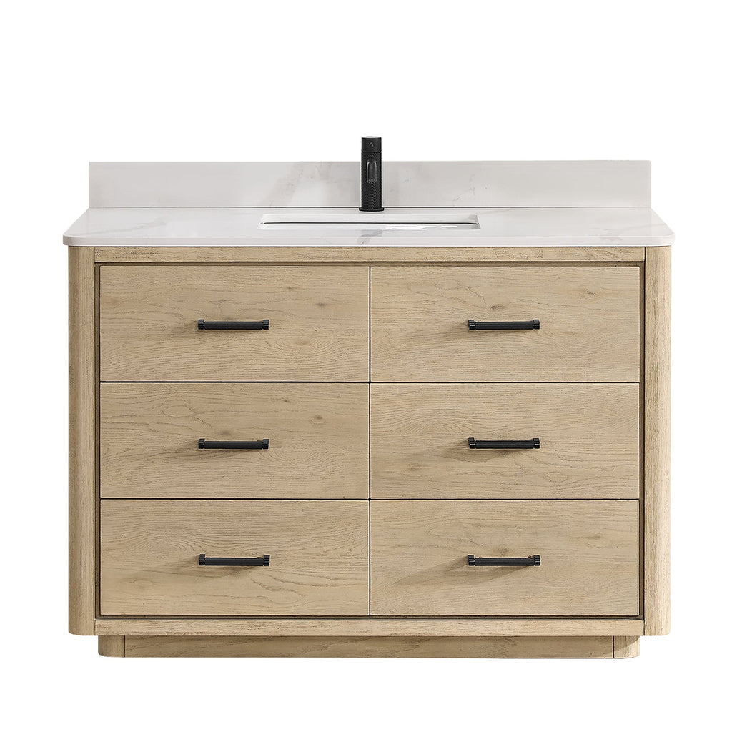 Porto Bath Vanity with White Quartz Stone Top without Mirror