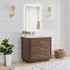 Porto Bath Vanity with White Quartz Stone Top without Mirror