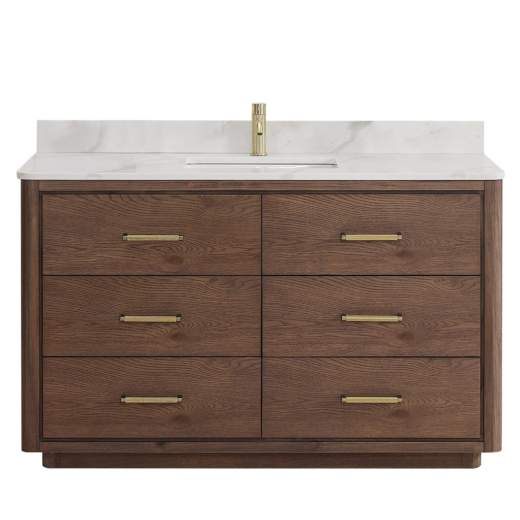 Porto Bath Vanity with White Quartz Stone Top without Mirror