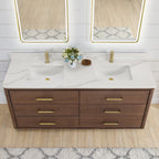 Porto Bath Vanity with White Quartz Stone Top without Mirror