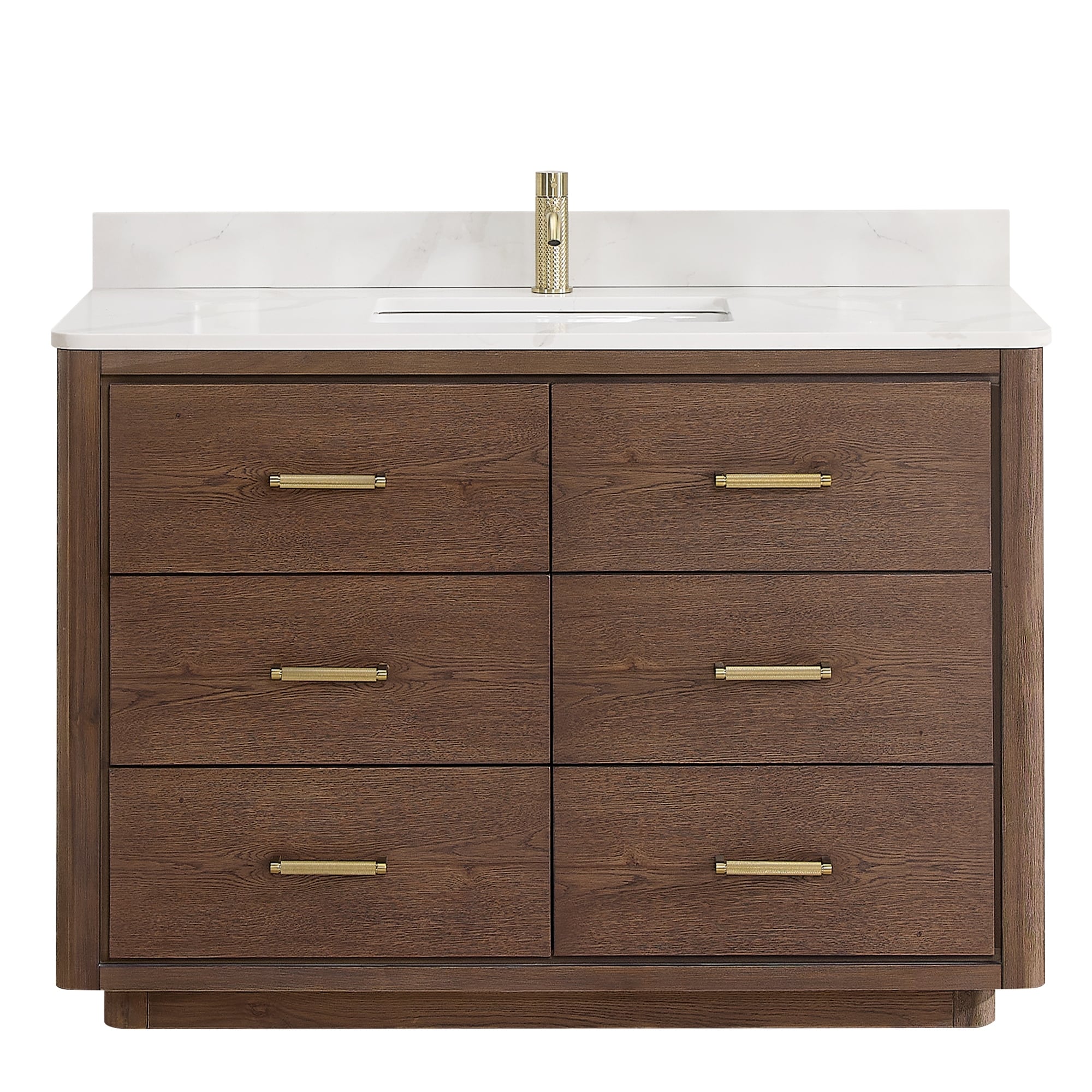 Porto Bath Vanity with White Quartz Stone Top without Mirror