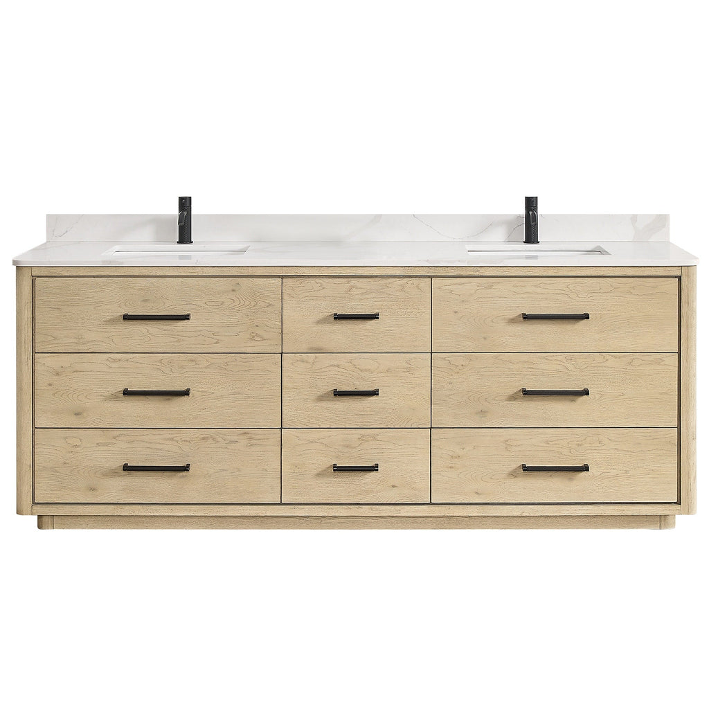 Porto Bath Vanity with White Quartz Stone Top without Mirror