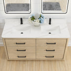 Porto Bath Vanity with White Quartz Stone Top without Mirror