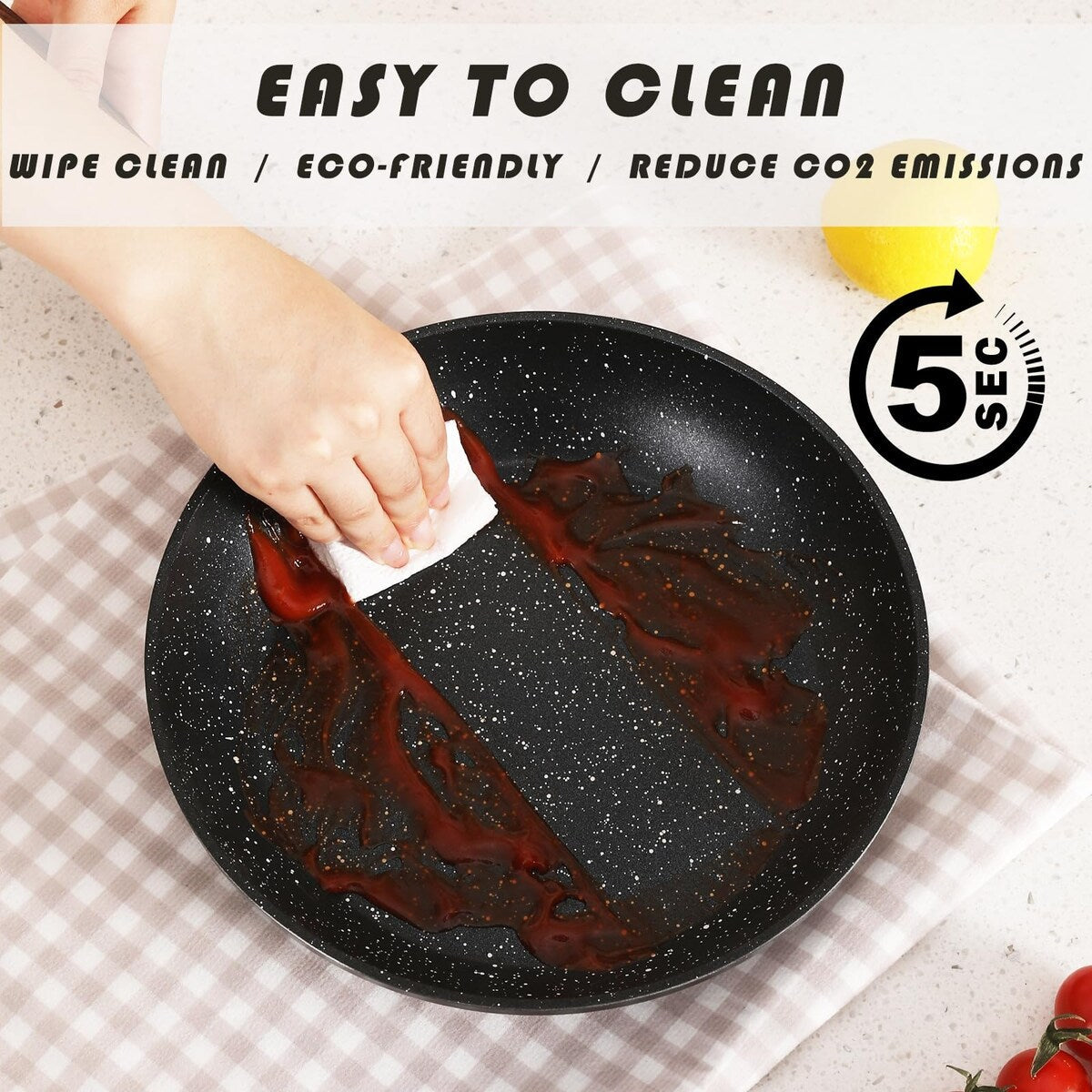 Pots and Pans Set Non Stick, Ceramic Cookware Set with Pattern, Induction Kitchen Cooking Sets w/Frying Pans,Casserole with Lids