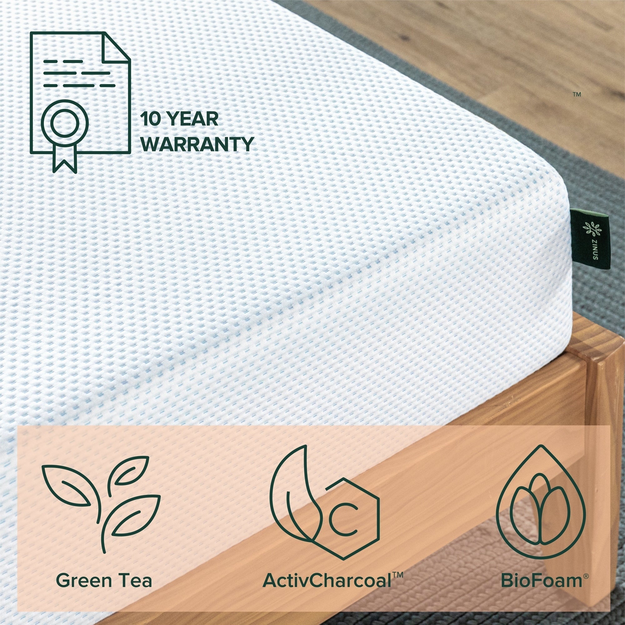 Priage by Zinus 8 inch Green Tea Gel Memory Foam Mattress