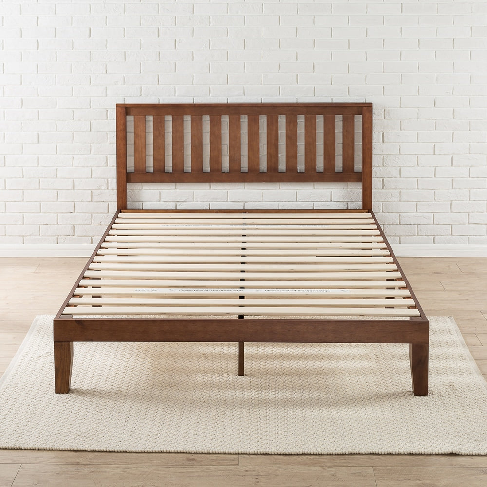 Priage by Zinus Antique Espresso Solid Wood Platform Bed