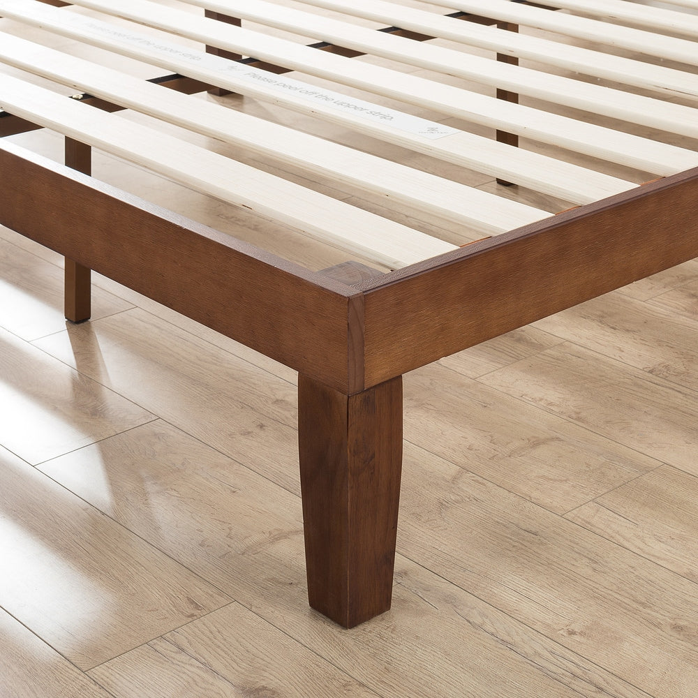 Priage by Zinus Antique Espresso Solid Wood Platform Bed