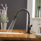 Pull Down Kitchen Faucet Single Handle Modern One Hole Kitchen Sink Faucets With Pull Down Sprayer Basin Tap With Deck Plate