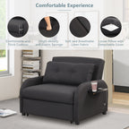 Pull Out Sofa Sleeper 3 in 1 with 2 Wing Table