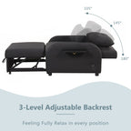 Pull Out Sofa Sleeper 3 in 1 with 2 Wing Table