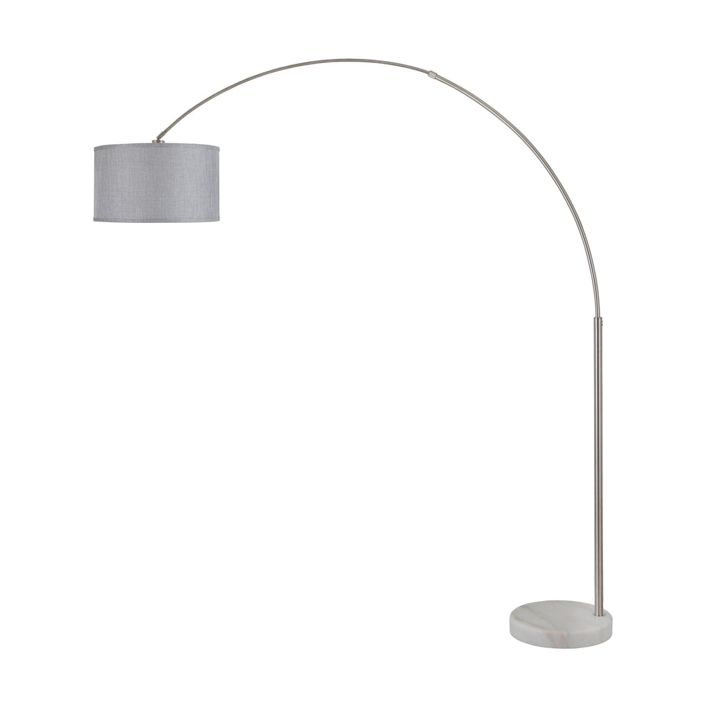Q-Max 81 Steel Adjustable Arching Floor Lamp With Extra Large Shade and Marble Base