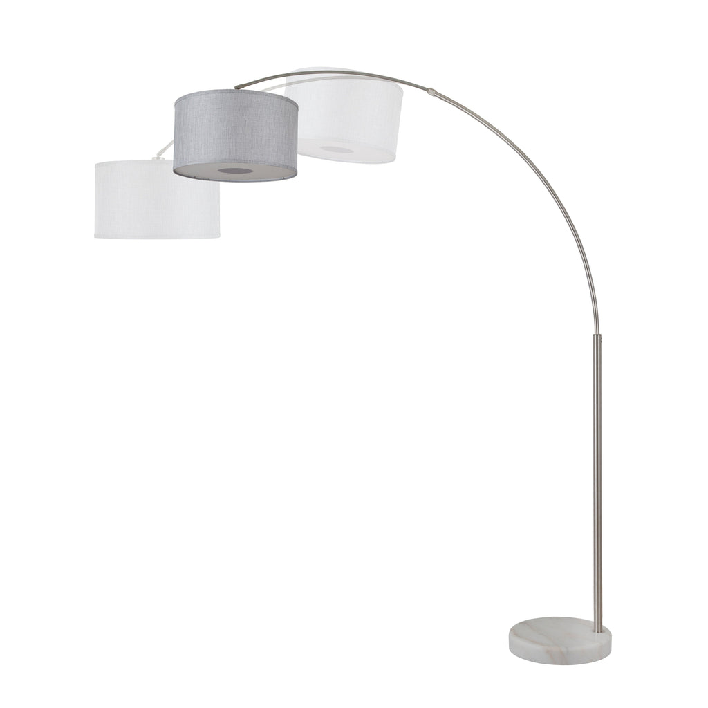 Q-Max 81 Steel Adjustable Arching Floor Lamp With Extra Large Shade and Marble Base
