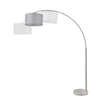 Q-Max 81 Steel Adjustable Arching Floor Lamp With Extra Large Shade and Marble Base