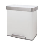 Qualiazero 16 Gal (8 Gal dual unit) Rectangular Recycle Step Can - Stainless Steel