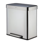 Qualiazero 16 Gal (8 Gal dual unit) Rectangular Recycle Step Can - Stainless Steel