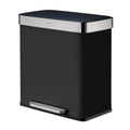 Qualiazero 16 Gal (8 Gal dual unit) Rectangular Recycle Step Can - Stainless Steel
