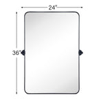 TEHOME Jonathan Rectangle Pivot Tilt Metal Wall Mirror