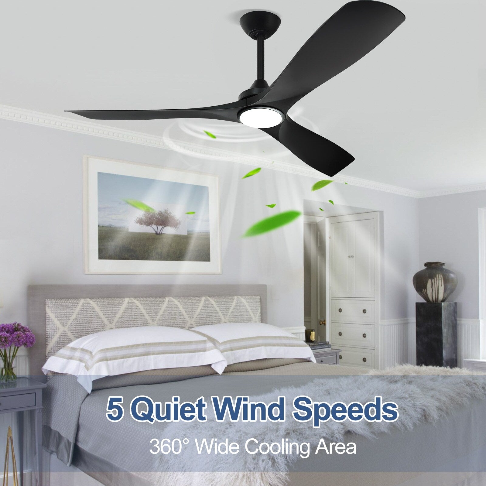 Remote Ceiling Fan with Lights Flush Mount