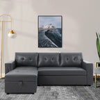 Convertible Reversible Sectional Sofa with Pull-Out Sleeper Bed, Hidden Storage Chaise, and Durable Legs