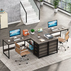 Reversible L-Shaped Office Desk Computer Desk Sturdy Writing Table Workstation