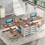 Reversible L-Shaped Office Desk Computer Desk Sturdy Writing Table Workstation