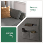 Reversible Sectional Sofa L-Shape Sofa Convertible Couch 4-Seater Sofas Sectional for Apartment Dark Grey