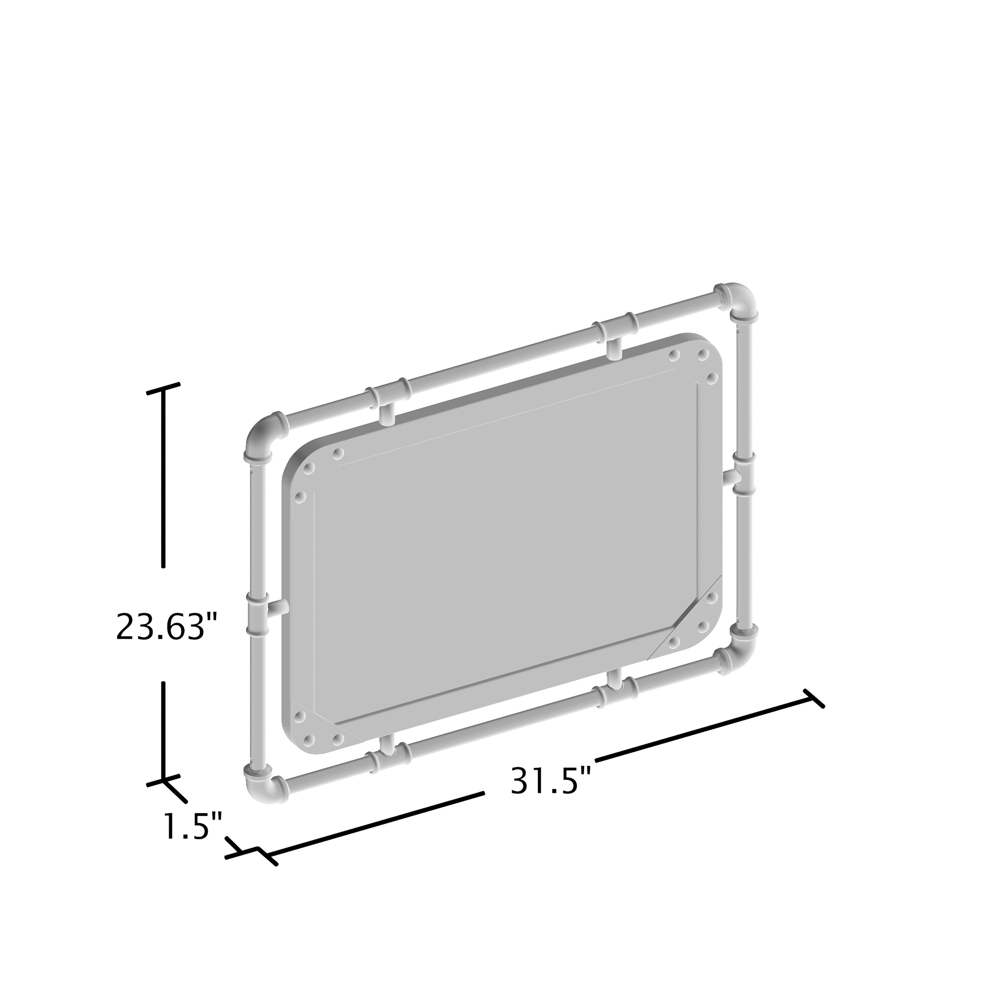 Revo Industrial 31-inch Metal Floating Wall Mirror by Furniture of America