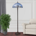 River of Goods Allistar Stained Glass and Resin 3-light 64-inch High Downlight Floor Lamp - 20L x 20W x 64H