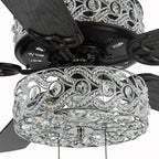 River of Goods Olivia Oil Rubbed Bronze Finish/ Crystal 52-inch LED Ceiling Fan - 52L x 52W x 18.25H - 52L x 52W x 18.25H