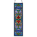River of Goods Victorian Stained Glass Fleur De Lis Window Panel - 9.5L x 0.25W x 36H