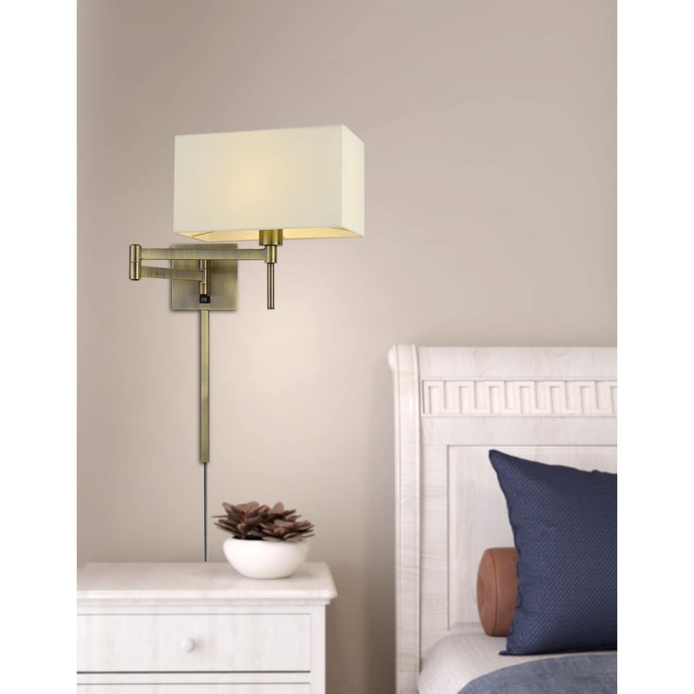 Robson Wall Swing Arm Reading Lamp-Antique Brass