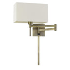 Robson Wall Swing Arm Reading Lamp-Antique Brass