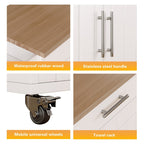 Rolling Kitchen Island with Storage Cabinet