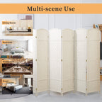 Room Divider 6 FT Tall Weave Fiber Freestanding Privacy Screen Folding Screen