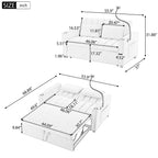 Roomfitters Convertible Loveseat Sofa Bed with USB Ports, Side Pockets, Cup Holders, and Swivel Phone Holder for Living Room
